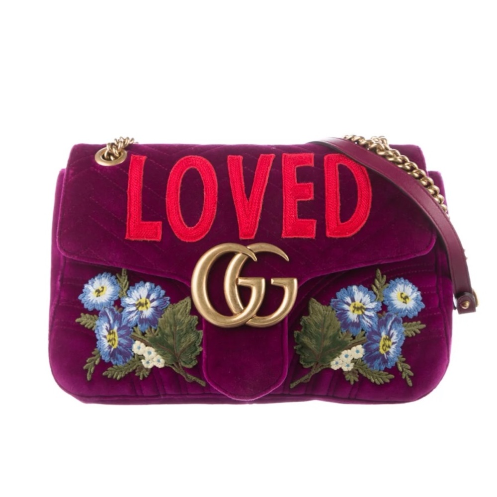 Gucci Purple Gg Marmont Loved Bag